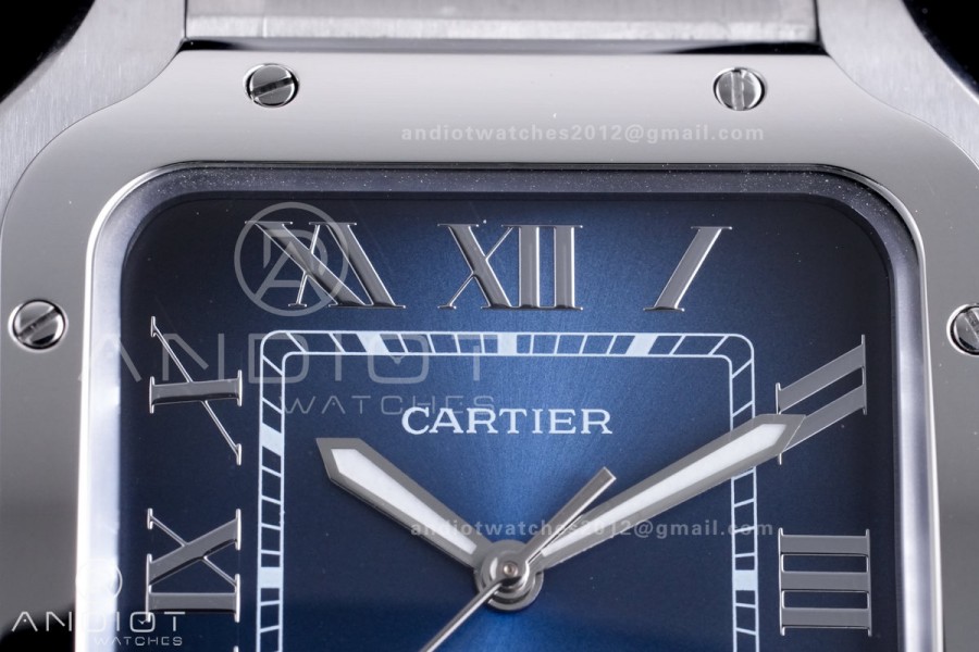 Santos de Cartier 40mm SS AF 1:1 Best Edition Blue Dial on SS SmartLinks Bracelet MIYOTA 9015