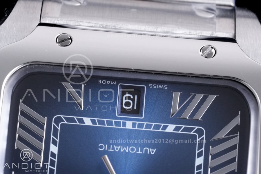 Santos de Cartier 40mm SS AF 1:1 Best Edition Blue Dial on SS SmartLinks Bracelet MIYOTA 9015