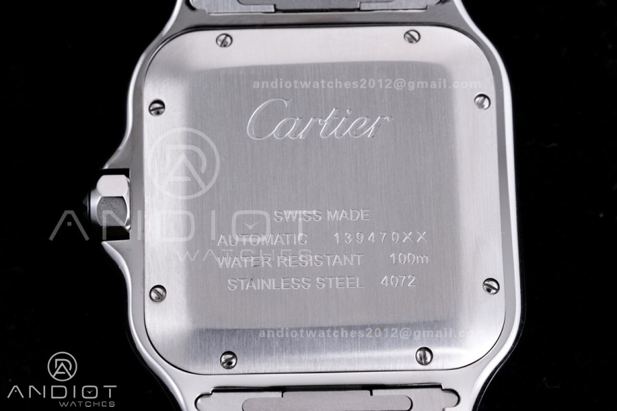 Santos de Cartier XL 40mm SS AF White Dial Diamond Bezel SS Bracelet MIYOTA 9015