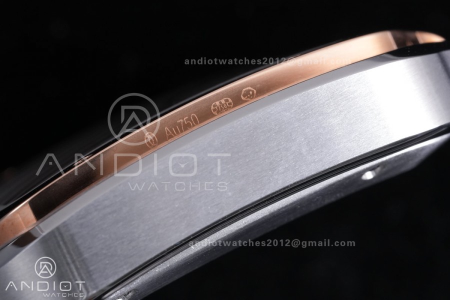 Santos de Cartier 40mm SS/RG AF 1:1 Best Edition White Dial on SS SmartLinks Bracelet MIYOTA 9015