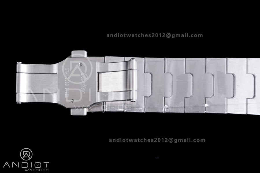Santos de Cartier 40mm SS/RG AF 1:1 Best Edition White Dial on SS SmartLinks Bracelet MIYOTA 9015