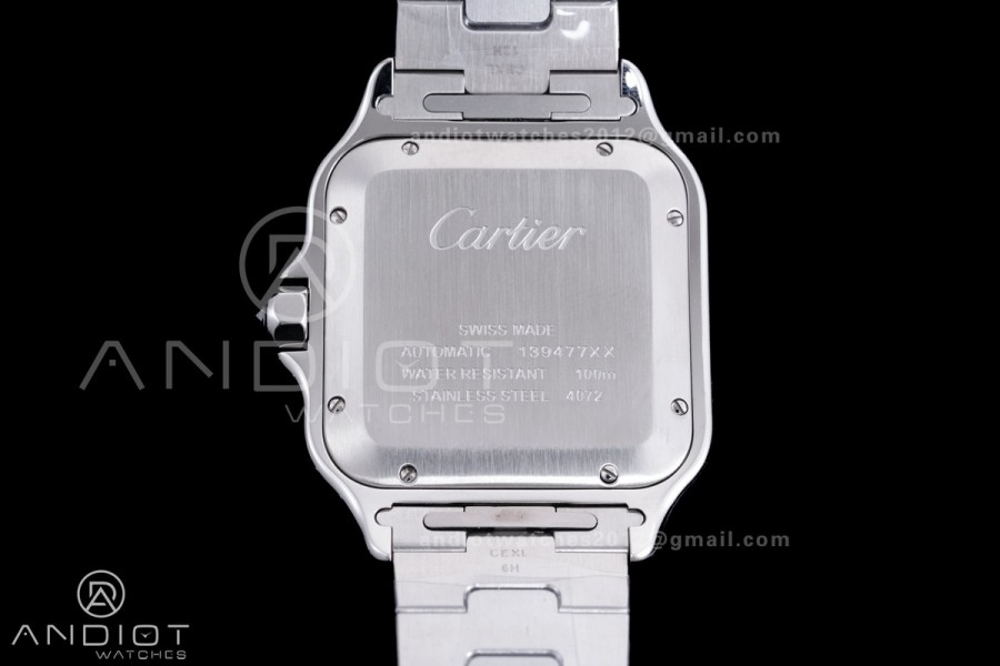 Santos de Cartier 40mm SS/RG AF 1:1 Best Edition White Dial on SS SmartLinks Bracelet MIYOTA 9015