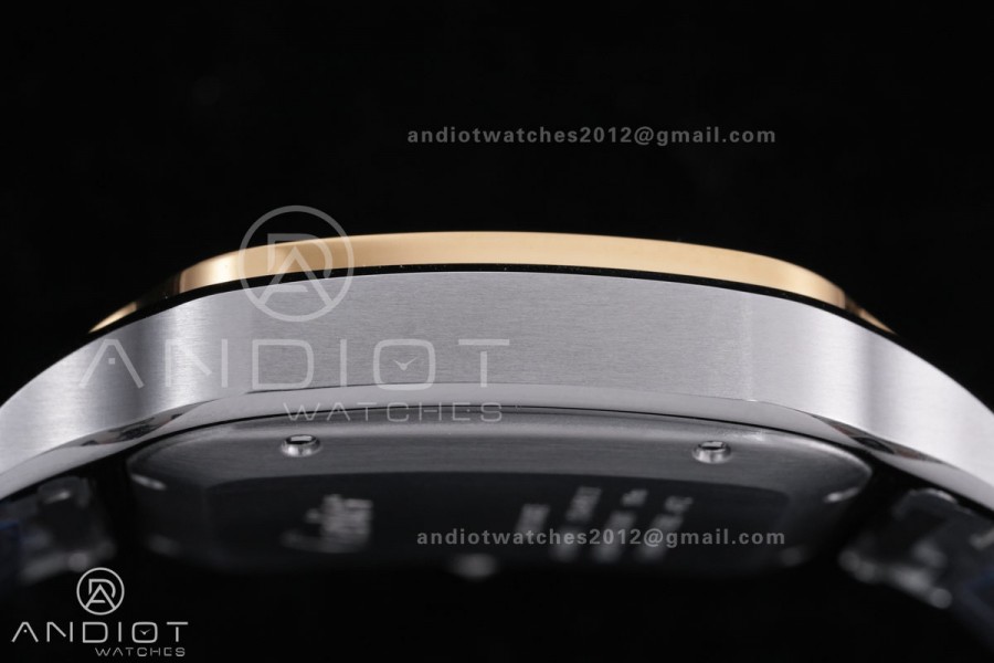 Santos de Cartier 40mm SS AF 1:1 Best Edition White Dial YG Diamond Bezel on SS SmartLinks Bracelet MIYOTA 9015