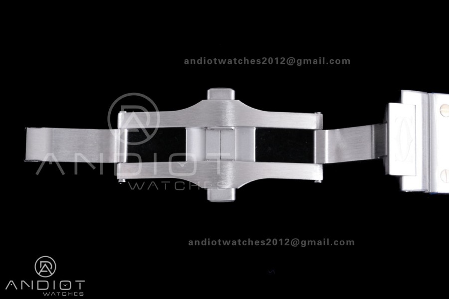 Santos de Cartier 40mm SS AF 1:1 Best Edition White Dial YG Diamond Bezel on SS SmartLinks Bracelet MIYOTA 9015