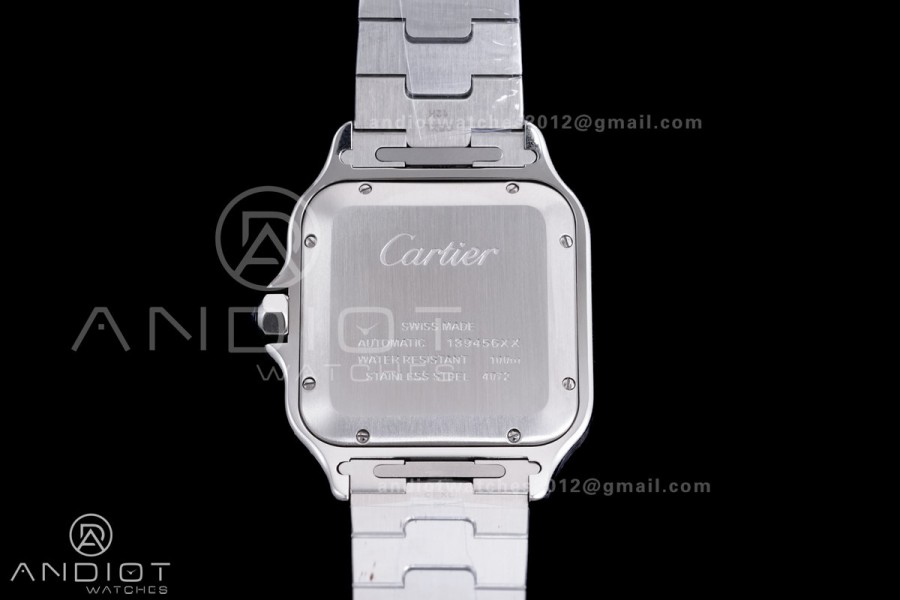 Santos de Cartier 40mm SS AF 1:1 Best Edition White Dial YG Diamond Bezel on SS SmartLinks Bracelet MIYOTA 9015