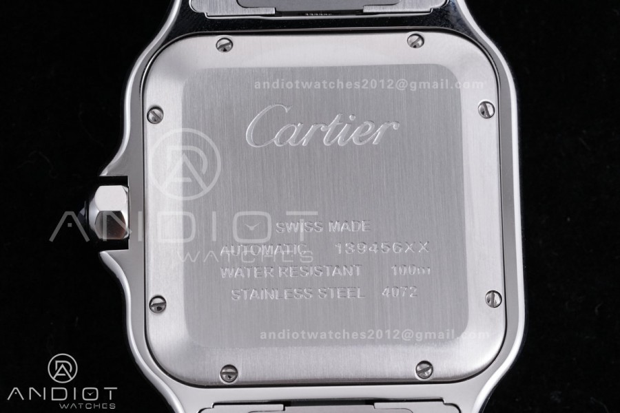 Santos de Cartier 40mm SS AF 1:1 Best Edition White Dial YG Diamond Bezel on SS SmartLinks Bracelet MIYOTA 9015