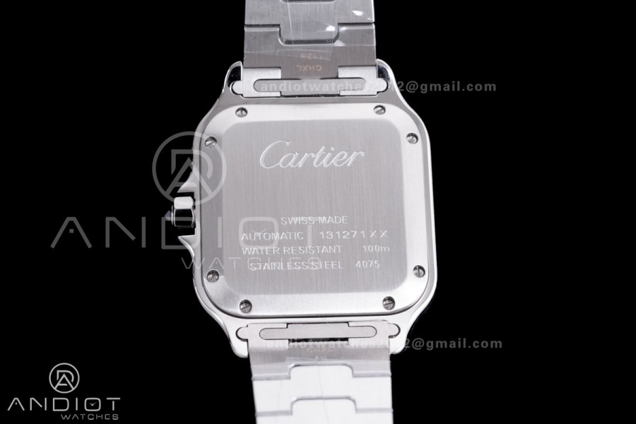 Santos de Cartier 35mm SS AF 1:1 Best Edition Brown Dial on SS SmartLinks Bracelet MIYOTA 9015