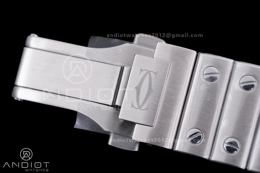 Santos de Cartier 35mm SS AF 1:1 Best Edition Gray Dial on SS SmartLinks Bracelet MIYOTA 9015