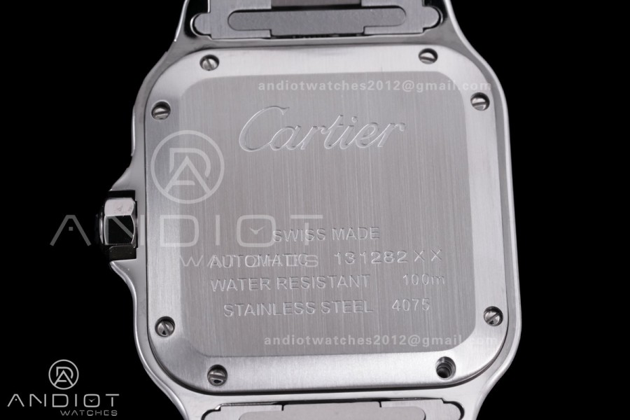 Santos de Cartier 35mm SS AF 1:1 Best Edition Gray Dial on SS SmartLinks Bracelet MIYOTA 9015