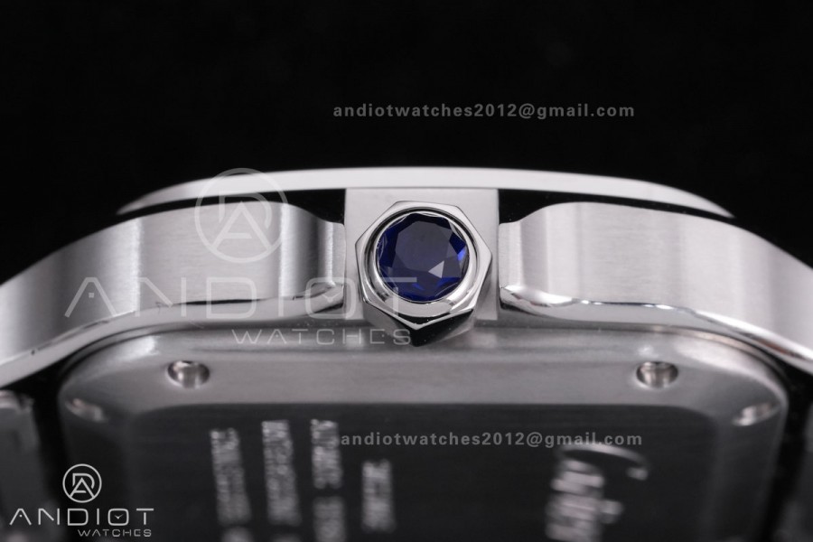 Santos de Cartier 35mm SS AF 1:1 Best Edition Gray Dial on SS SmartLinks Bracelet MIYOTA 9015