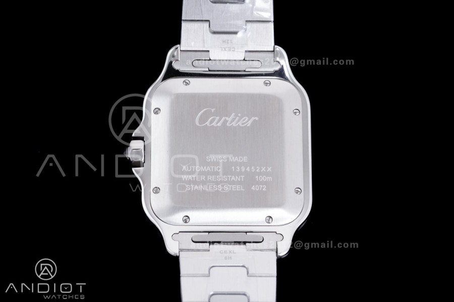 Santos de Cartier 40mm SS AF 1:1 Best Edition White Dial on SS SmartLinks Bracelet MIYOTA 9015