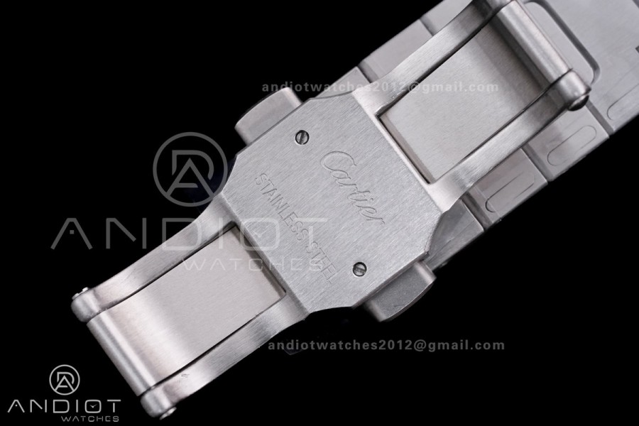 Santos de Cartier 35mm SS/RG AF 1:1 Best Edition White Dial on SS SmartLinks Bracelet MIYOTA 9015