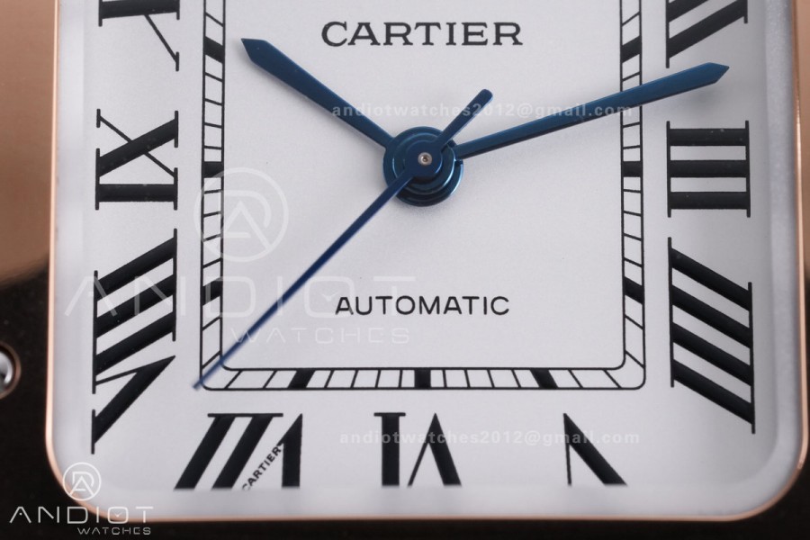 Santos de Cartier 35mm SS/RG AF 1:1 Best Edition White Dial on SS SmartLinks Bracelet MIYOTA 9015