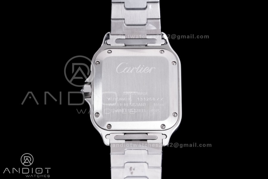 Santos de Cartier 35mm SS/RG AF 1:1 Best Edition White Dial on SS SmartLinks Bracelet MIYOTA 9015