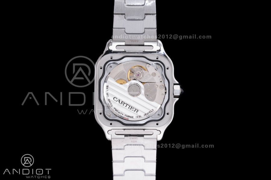 Santos de Cartier 35mm SS/YG AF 1:1 Best Edition White Dial on SS SmartLinks Bracelet MIYOTA 9015