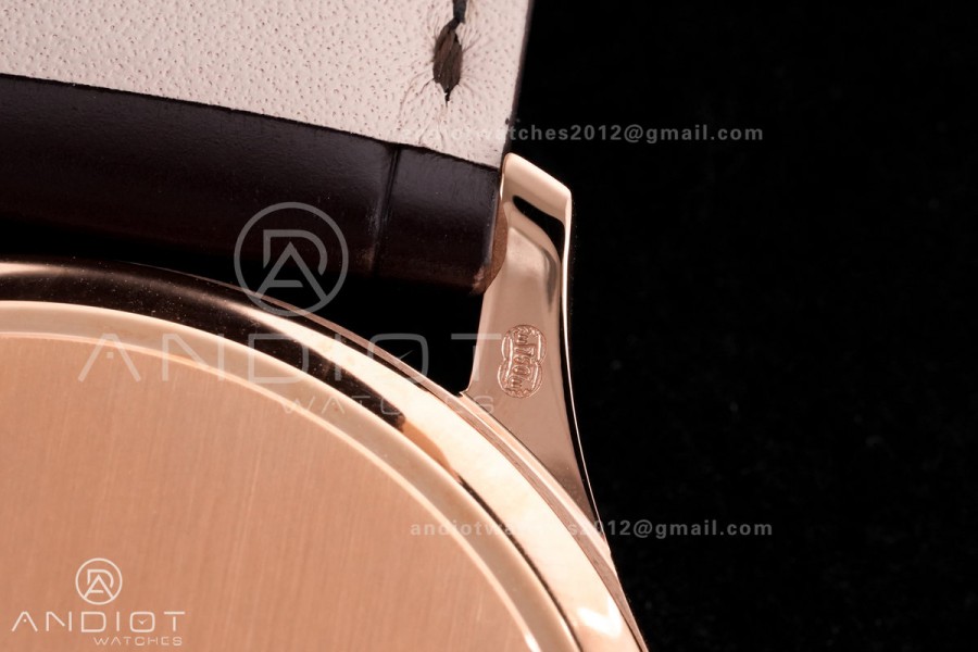 Calatrava 5227 RG 3KF 1:1 Best Edition White Dial on Brown Leather Strap A324 Super Clone V2