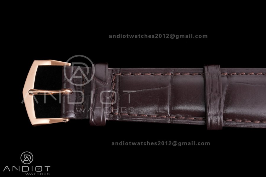 Calatrava 5227 RG 3KF 1:1 Best Edition White Dial on Brown Leather Strap A324 Super Clone V2