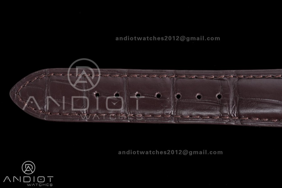 Calatrava 5227 RG 3KF 1:1 Best Edition White Dial on Brown Leather Strap A324 Super Clone V2