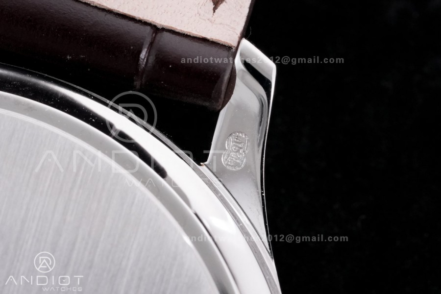 Calatrava 5227 SS 3KF 1:1 Best Edition White Dial on Brown Leather Strap A324 Super Clone V2