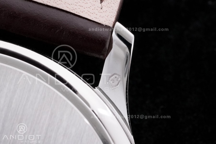 Calatrava 5227 SS 3KF 1:1 Best Edition White Dial on Brown Leather Strap A324 Super Clone V2