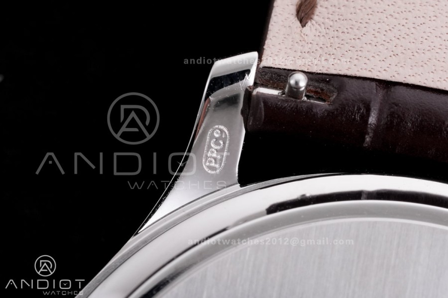 Calatrava 5227 SS 3KF 1:1 Best Edition White Dial on Brown Leather Strap A324 Super Clone V2