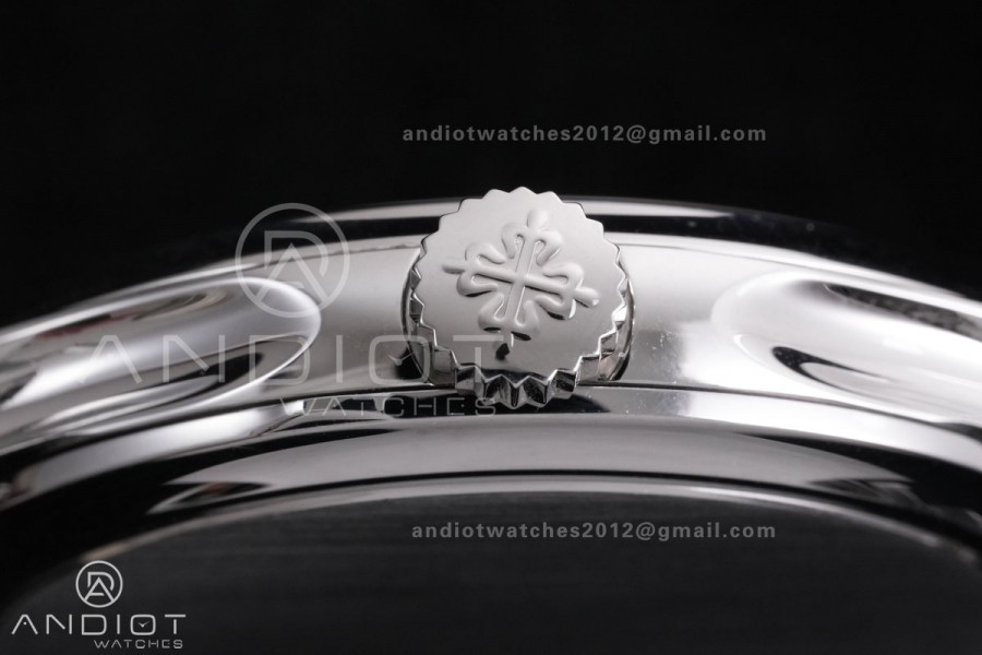 Calatrava 5227 SS 3KF 1:1 Best Edition White Dial on Brown Leather Strap A324 Super Clone V2