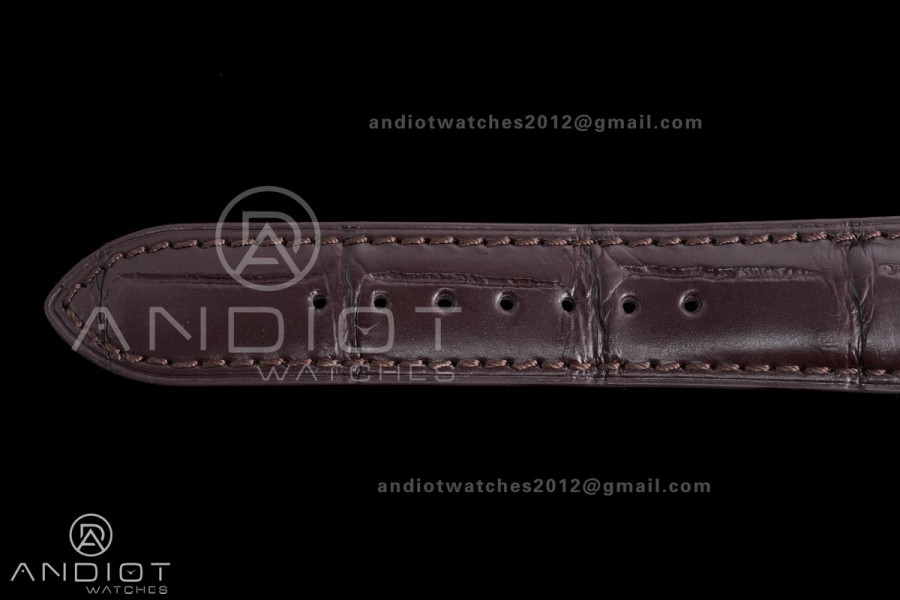 Calatrava 5227 SS 3KF 1:1 Best Edition White Dial on Brown Leather Strap A324 Super Clone V2