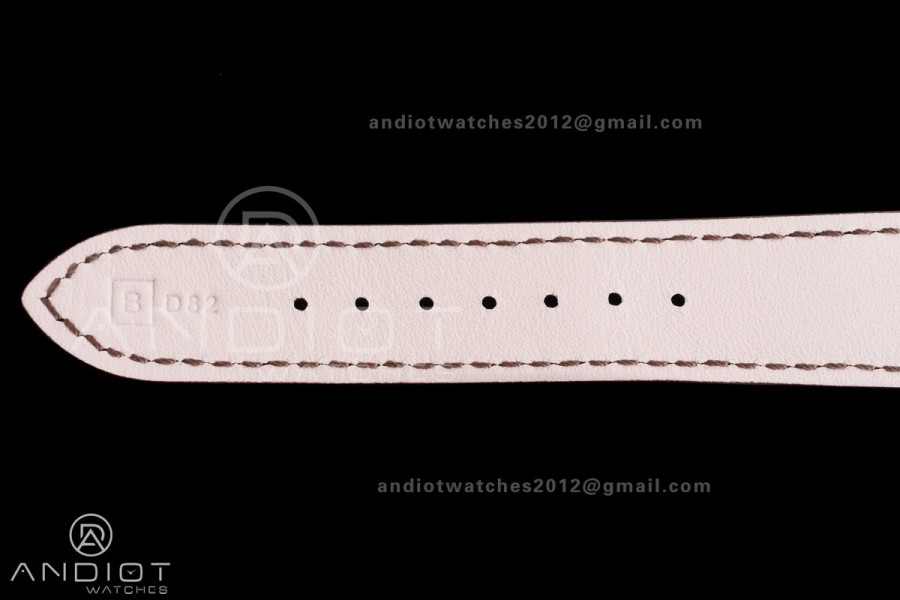 Calatrava 5227 SS 3KF 1:1 Best Edition White Dial on Brown Leather Strap A324 Super Clone V2