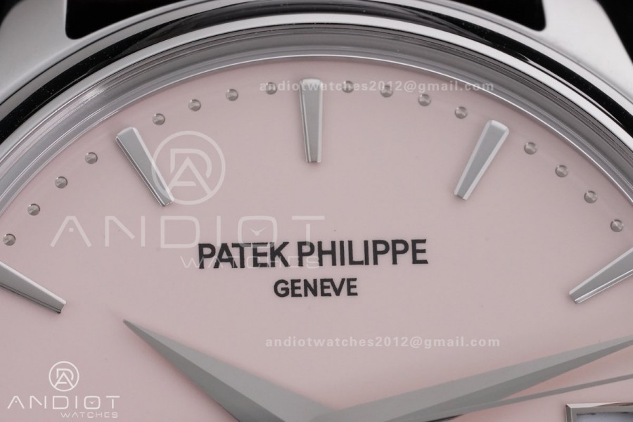 Calatrava 5227 SS 3KF 1:1 Best Edition White Dial on Brown Leather Strap A324 Super Clone V2