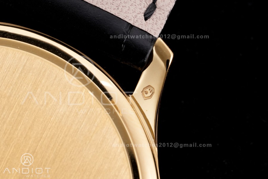 Calatrava 5227 YG 3KF 1:1 Best Edition White Dial on Brown Leather Strap A324 Super Clone V2