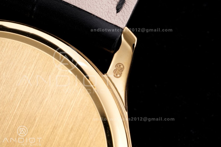 Calatrava 5227 YG 3KF 1:1 Best Edition White Dial on Brown Leather Strap A324 Super Clone V2