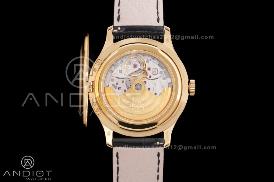 Calatrava 5227 YG 3KF 1:1 Best Edition White Dial on Brown Leather Strap A324 Super Clone V2