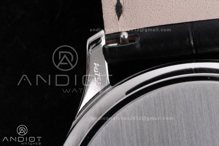 Calatrava 5227 SS 3KF 1:1 Best Edition Black Dial on Black Leather Strap A324 Super Clone V2