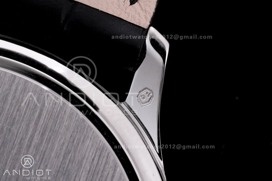 Calatrava 5227 SS 3KF 1:1 Best Edition Black Dial on Black Leather Strap A324 Super Clone V2