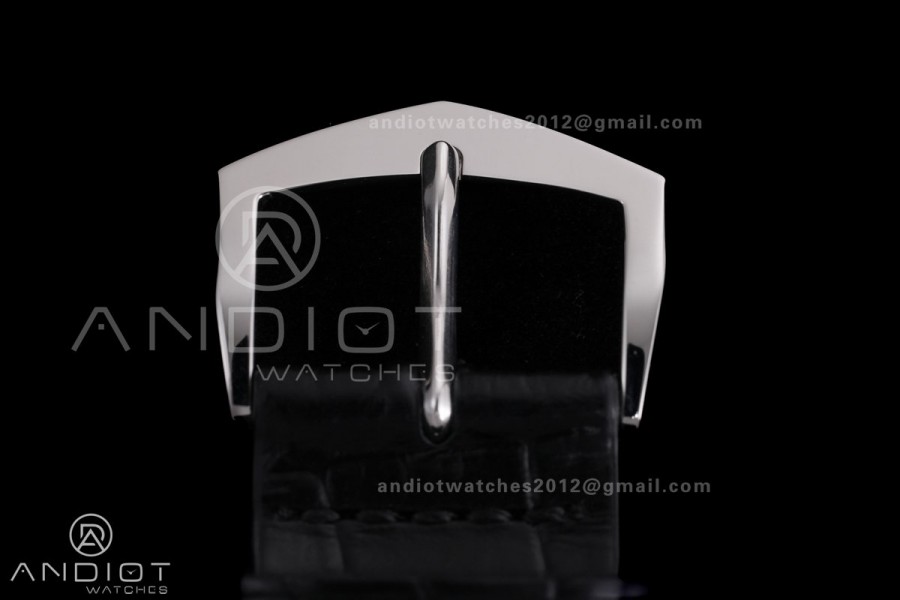 Calatrava 5227 SS 3KF 1:1 Best Edition Black Dial on Black Leather Strap A324 Super Clone V2