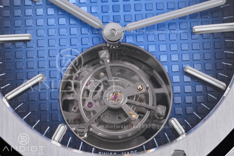 Royal Oak  SS Tourbillon BBSF Blue Sunburst Tapisserie Dial on SS Bracelet