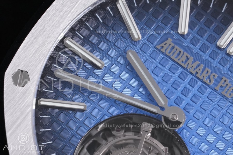 Royal Oak  SS Tourbillon BBSF Blue Sunburst Tapisserie Dial on SS Bracelet