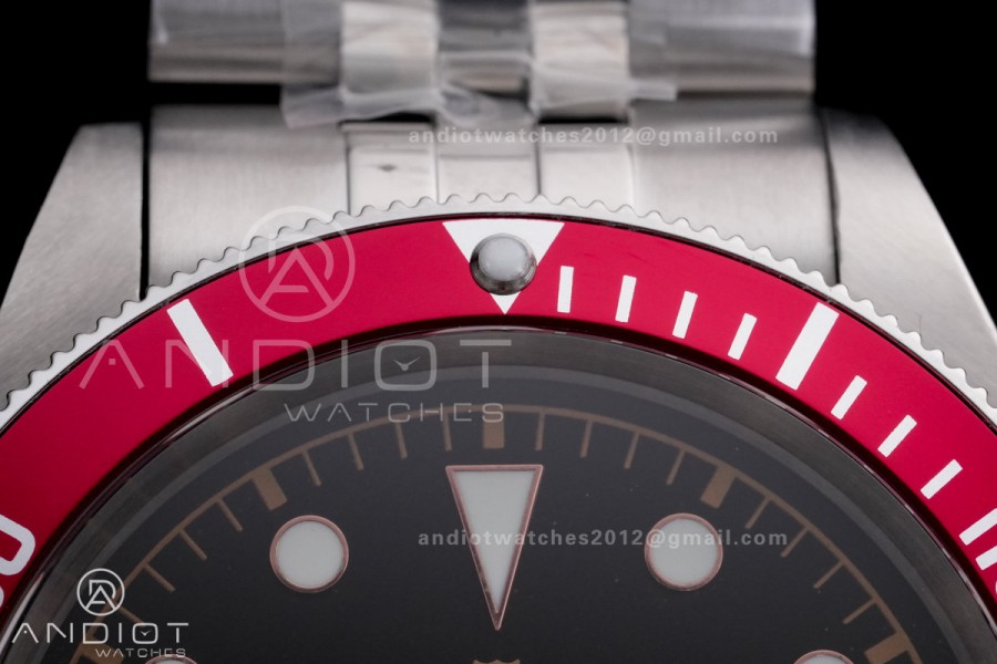 Heritage Black Bay M7941A1A0RU-0003 41mm SS GRF 1:1 Best Edition Black Dial Red Bezel on SS Bracelet A2824