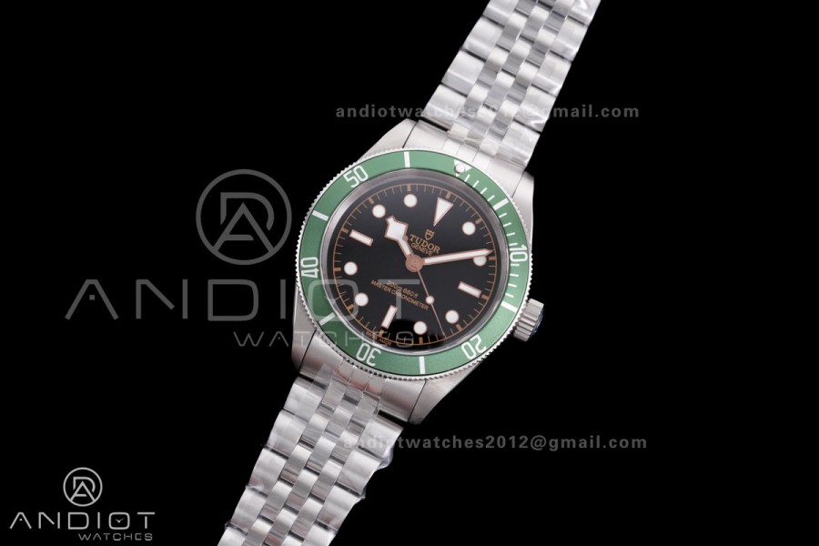 Heritage Black Bay M7941A1A0RU 41mm SS GRF 1:1 Best Edition Black Dial Green Bezel on SS Bracelet A2824