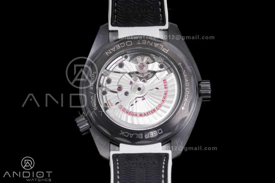 Planet Ocean 45.5mm GMT Worldtimer Real Ceramic VSF 1:1 Best Edition Black/Grey Dial On Black Rubber Strap Super Clone 8938