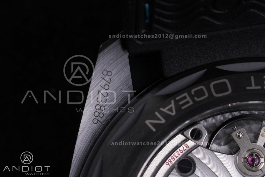 Planet Ocean 45.5mm GMT Worldtimer Real Ceramic VSF 1:1 Best Edition Black/blue Dial On Black Rubber Strap Super Clone 8938
