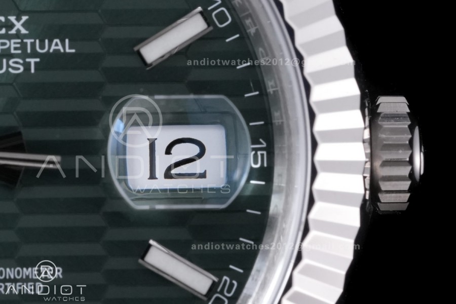 DateJust 41 126334 904L SS VSF 1:1 Best Edition Green Textured Dial on Oyster Bracelet VS3235