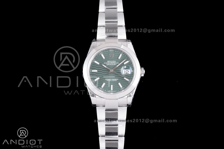 DateJust 41 126300 904L SS VSF 1:1 Best Edition Green Textured Dial on Oyster Bracelet VS3235