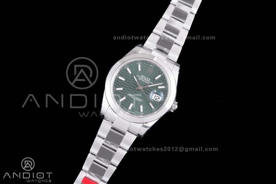 DateJust 41 126300 904L SS VSF 1:1 Best Edition Green Textured Dial on Oyster Bracelet VS3235