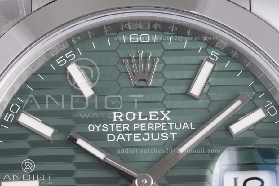 DateJust 41 126300 904L SS VSF 1:1 Best Edition Green Textured Dial on Oyster Bracelet VS3235