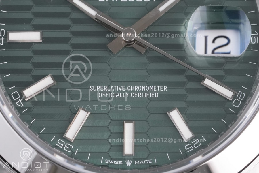 DateJust 41 126300 904L SS VSF 1:1 Best Edition Green Textured Dial on Oyster Bracelet VS3235