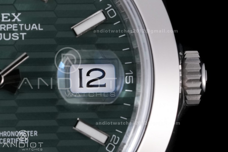 DateJust 41 126300 904L SS VSF 1:1 Best Edition Green Textured Dial on Oyster Bracelet VS3235