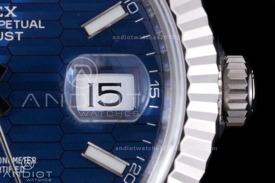 DateJust 41 126334 904L SS VSF 1:1 Best Edition Blue Textured Dial on Oyster Bracelet VS3235