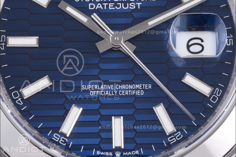 DateJust 41 126300 904L SS VSF 1:1 Best Edition Blue Textured Dial on Oyster Bracelet VS3235
