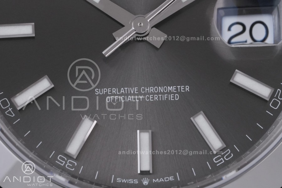 DateJust 41 126300 904L SS VSF 1:1 Best Edition Gray Dial on Oyster Bracelet VS3235